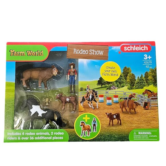 Schleich Rodeo Show 42-Piece Rodeo Toy Playset Cowboy Toys Cowgirl New 42679 - Picture 1 of 9